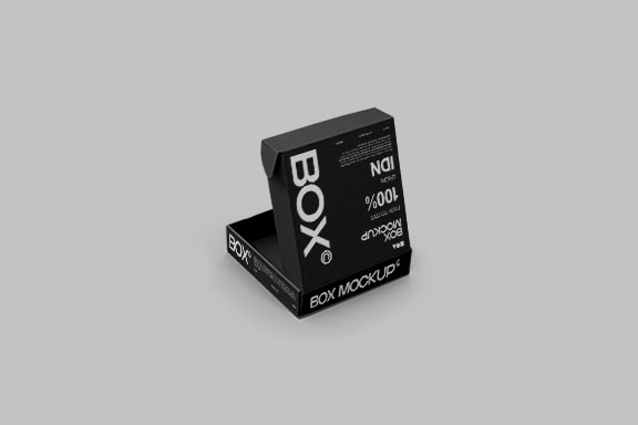 back view black box packaging mockup | Free Mockup Ai